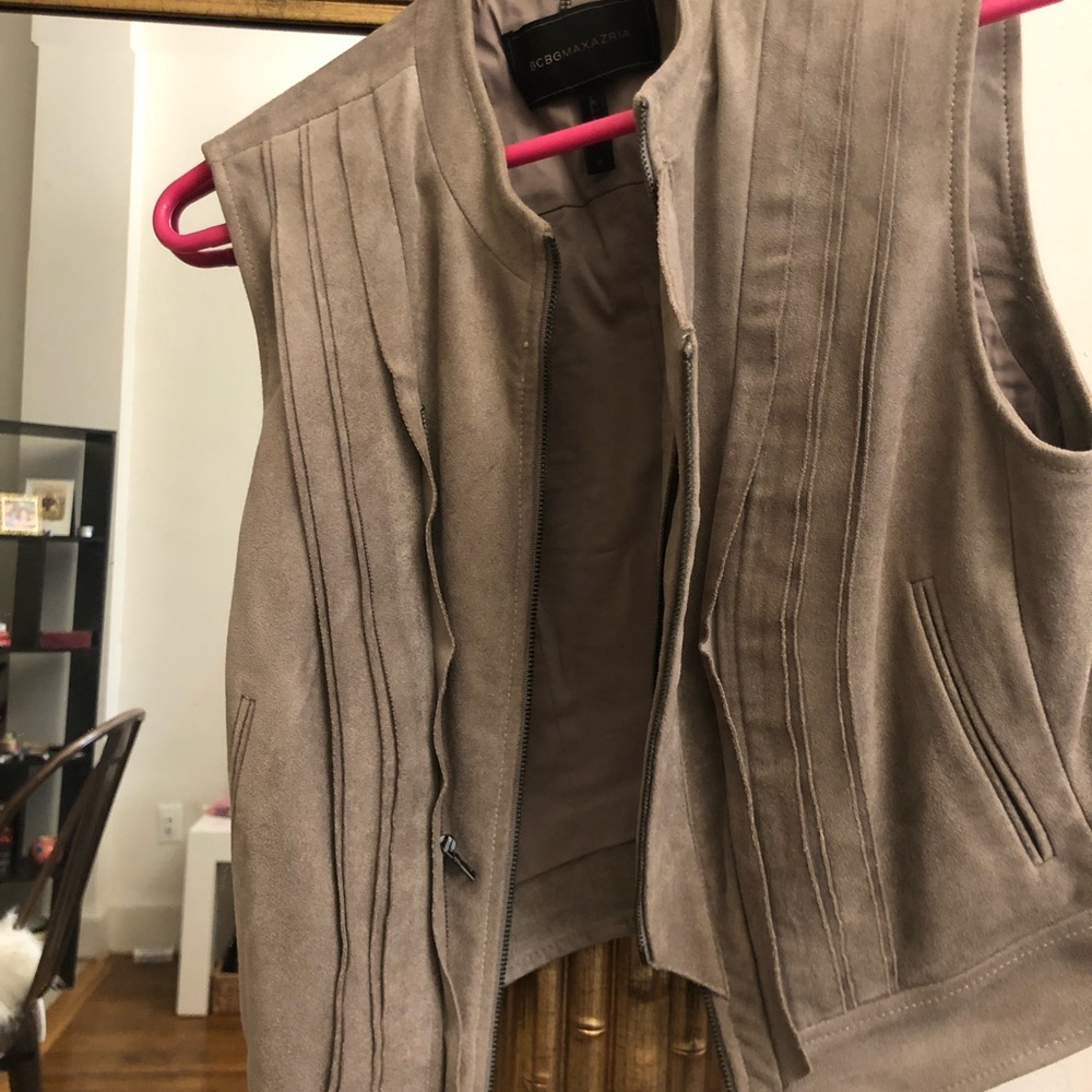 BCBG Maxazria suede Moto vest